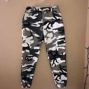 Black & white camouflage pants